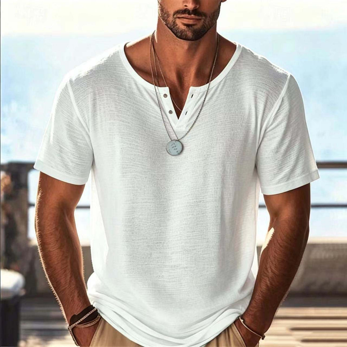 Men's Relaxed Fit Solid Color Short Sleeve T-Shirt - product image 2