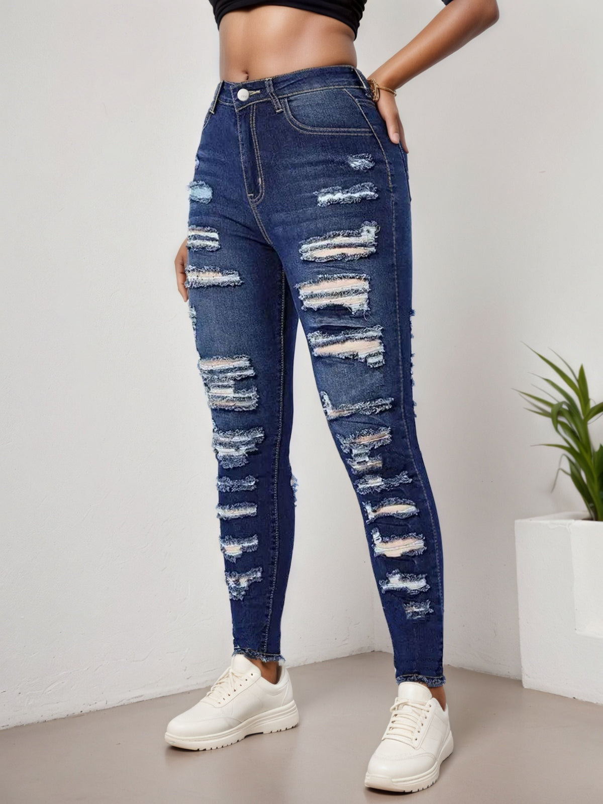 Women's Slim-Fit Ripped Cropped Jeans - view 6