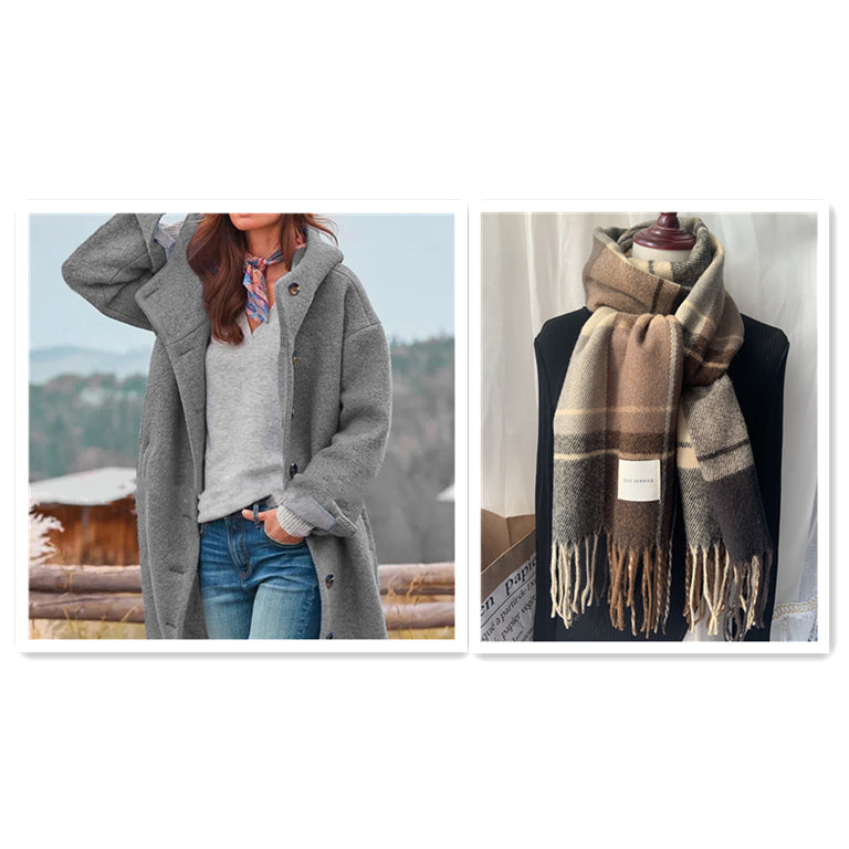 Women's Medium-Length Tweed Coat - view 8