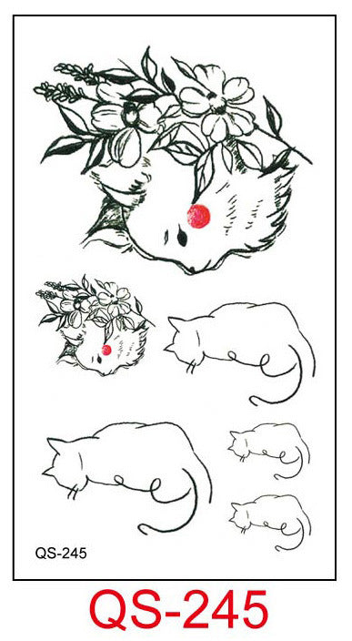 Cartoon Temporary Tattoos - Cat and Harajuku Designs - view 28