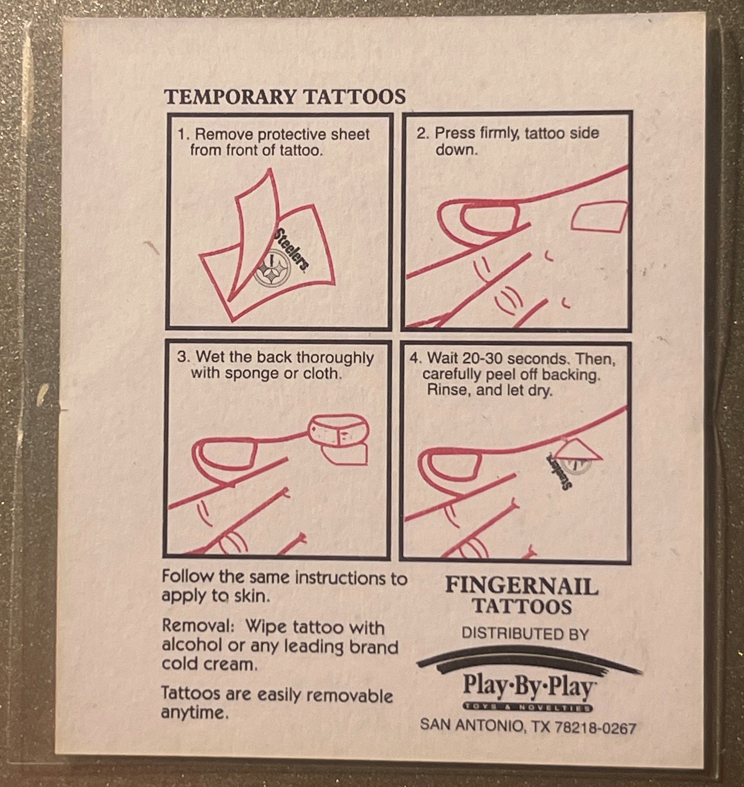 Vintage 1997 NFL Fingernail Tattoos Denver Broncos - Play By Play San Antonio TX Card ⚾