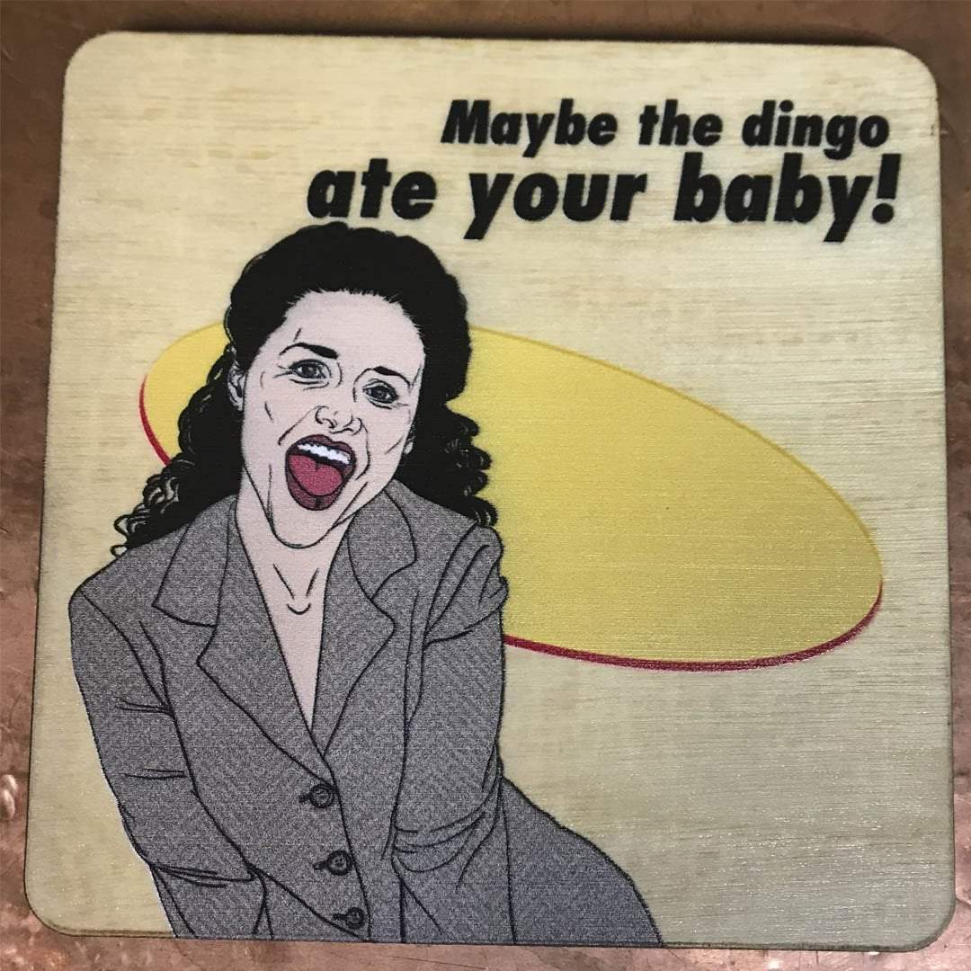 Set of 4 Seinfeld Inspired Wood Coasters, All Natural Wood Drink Coasters in Color