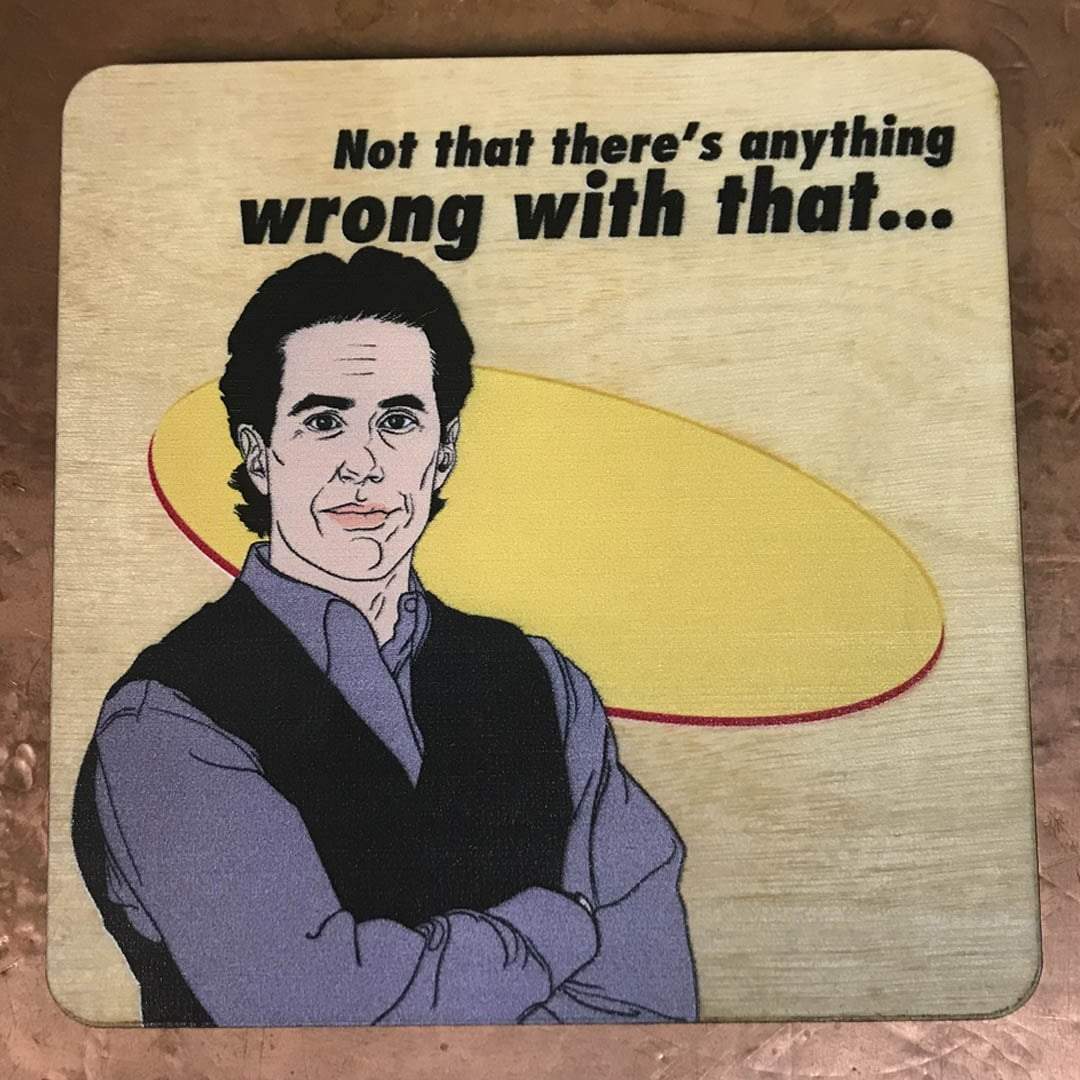 Set of 4 Seinfeld Inspired Wood Coasters, All Natural Wood Drink Coasters in Color
