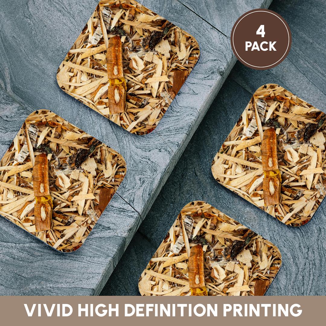 3dRose Alexis Photography - Texture Wood - Image of a Wooden Chips. Decorative Ornament, Pattern or Background - Coasters